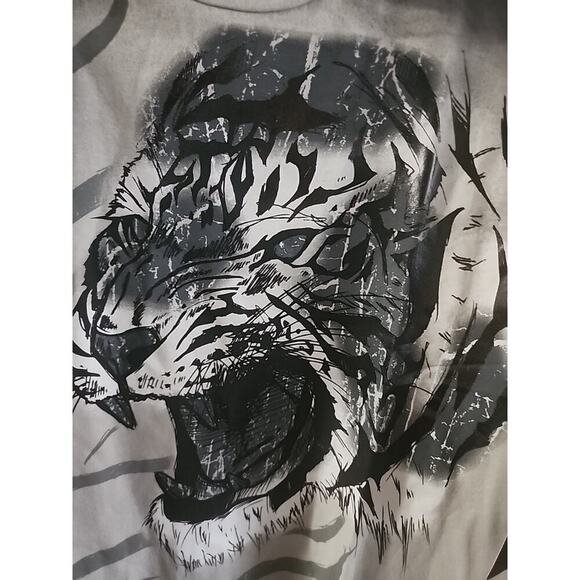 Y2K Shirt Mens Medium Studded Konquest Nocturnal Tiger NWT A117 Excellent New - Picture 2 of 6